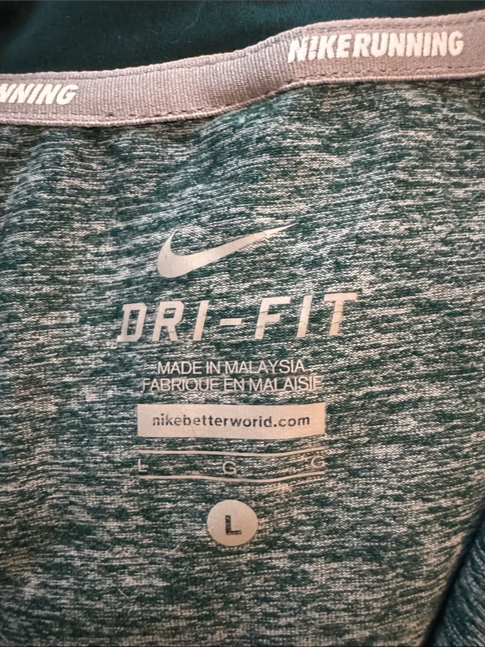 Nike light green/teal Heathered Half-Zip Training Top